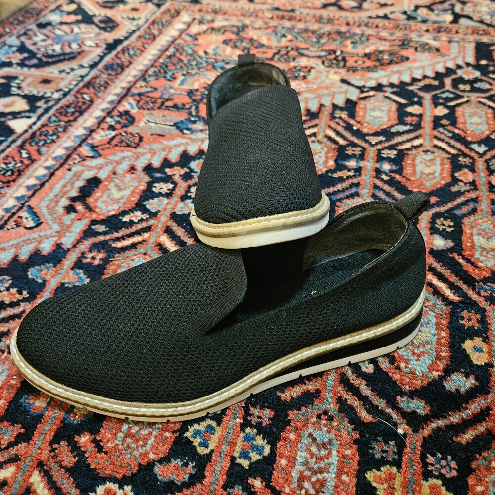 Black and white loafers